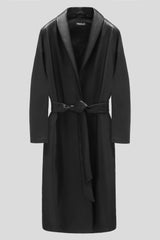 CAPPOTTO IN PELLE NERA