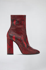 SHINY RED STAINED PYTHON BOOTIES
