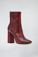 SHINY RED STAINED PYTHON BOOTIES