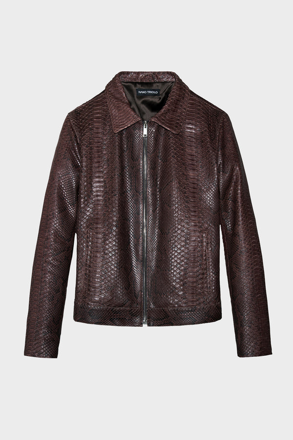 BROWN STAINED PYTHON LONDON JACKET