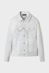 OVERSIZED ICE SUEDE DENIM JACKET