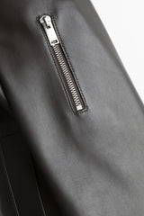 DARK BROWN LEATHER BOMBER JACKET