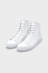 RUBBERIZED WHITE HIGH TOP SNEAKERS