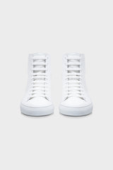 RUBBERIZED WHITE HIGH TOP SNEAKERS