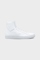 RUBBERIZED WHITE HIGH TOP SNEAKERS