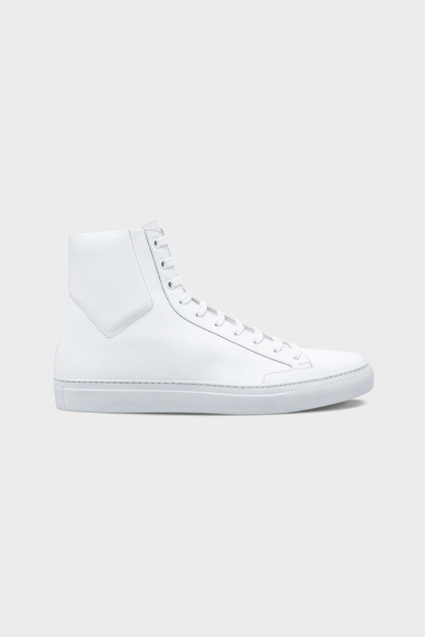 RUBBERIZED WHITE HIGH TOP SNEAKERS