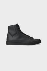 RUBBERIZED BLACK HIGH TOP SNEAKERS