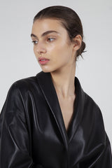 CAPPOTTO IN PELLE NERA