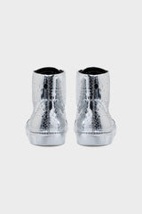 MIRROR SILVER PYTHON HIGH TOP SNEAKERS