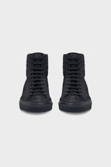 RUBBERIZED BLACK PYTHON HIGH TOP SNEAKERS