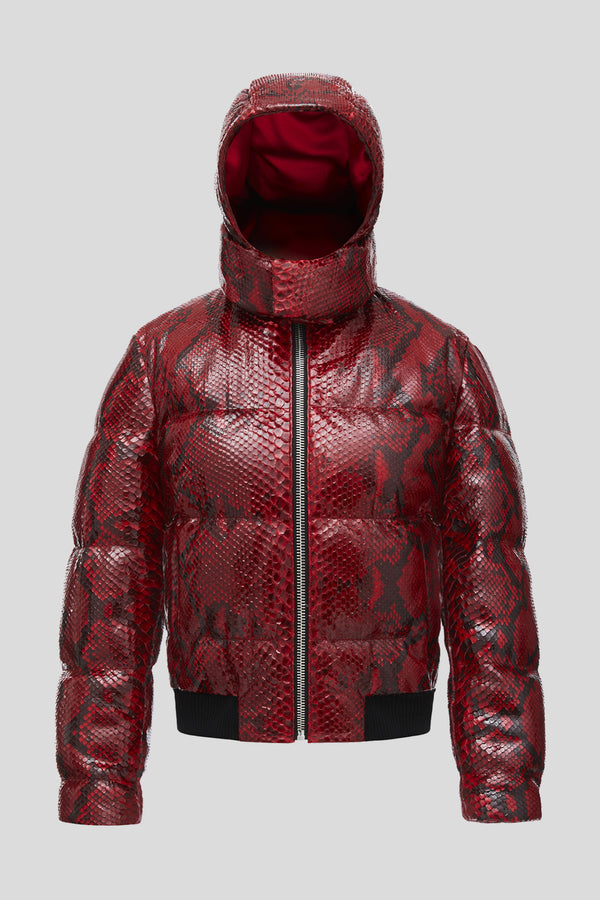RED STAINED PYTHON DOWN JACKET