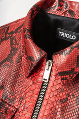 RED STAINED PYTHON LONDON JACKET