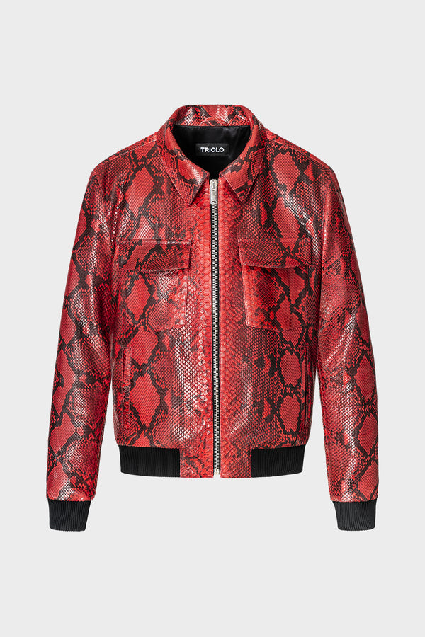 RED STAINED PYTHON LONDON JACKET