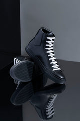 BLACK HIGH TOP SNEAKERS