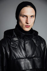 ANORAK IN PELLE NERA