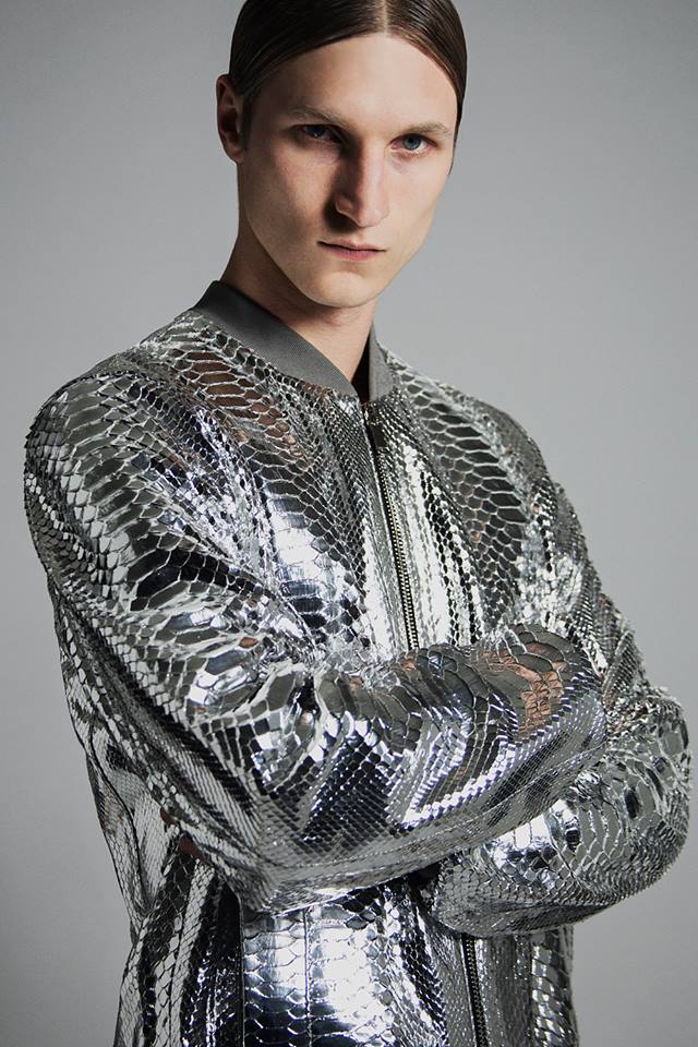 MIRROR SILVER PYTHON BOMBER JACKET – Ivano Triolo