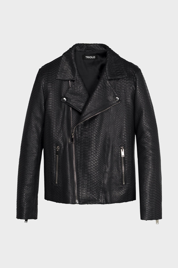 BLACK PYTHON CHIODO JACKET