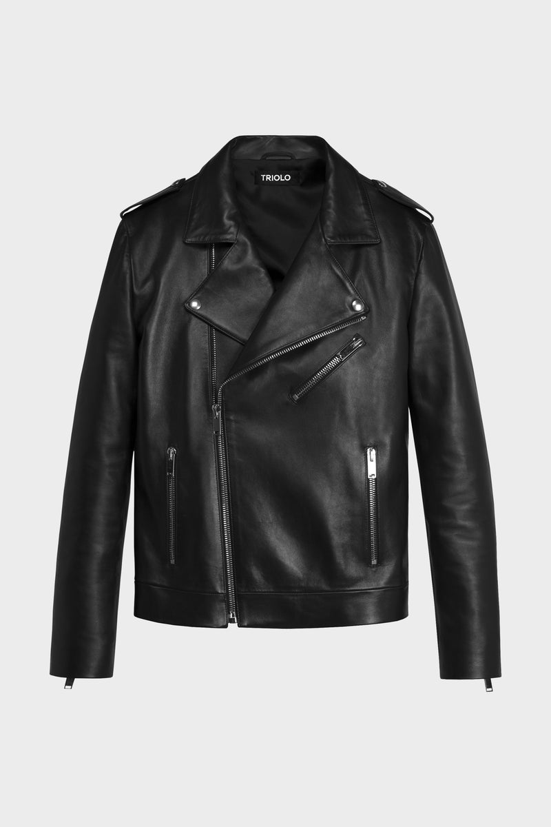 BLACK LEATHER CHIODO JACKET