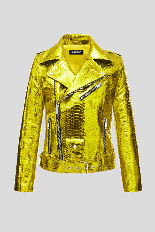 MIRROR YELLOW CHIODO JACKET